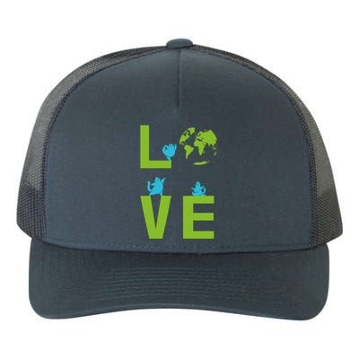 Yoga Cat Loves Earth Day Save Planet Every Day Gift Yupoong Adult 5-Panel Trucker Hat