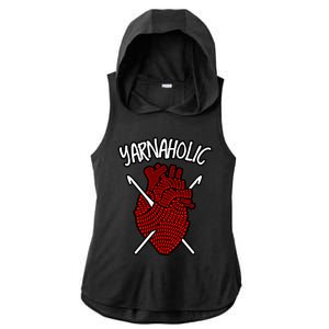 Yarnaholic Crocheting Lover Crochet Yarn Anatomical Heart Gift Ladies PosiCharge Tri-Blend Wicking Draft Hoodie Tank