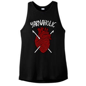 Yarnaholic Crocheting Lover Crochet Yarn Anatomical Heart Gift Ladies PosiCharge Tri-Blend Wicking Tank