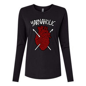 Yarnaholic Crocheting Lover Crochet Yarn Anatomical Heart Gift Womens Cotton Relaxed Long Sleeve T-Shirt