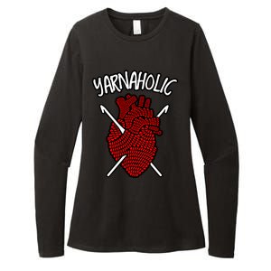 Yarnaholic Crocheting Lover Crochet Yarn Anatomical Heart Gift Womens CVC Long Sleeve Shirt