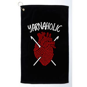 Yarnaholic Crocheting Lover Crochet Yarn Anatomical Heart Gift Platinum Collection Golf Towel