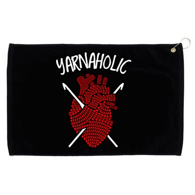 Yarnaholic Crocheting Lover Crochet Yarn Anatomical Heart Gift Grommeted Golf Towel