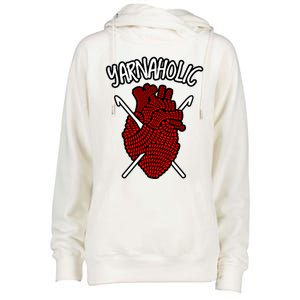 Yarnaholic Crocheting Lover Crochet Yarn Anatomical Heart Gift Womens Funnel Neck Pullover Hood