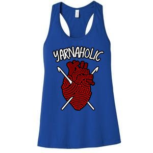 Yarnaholic Crocheting Lover Crochet Yarn Anatomical Heart Gift Women's Racerback Tank