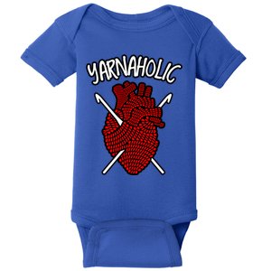 Yarnaholic Crocheting Lover Crochet Yarn Anatomical Heart Gift Baby Bodysuit