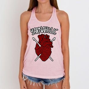 Yarnaholic Crocheting Lover Crochet Yarn Anatomical Heart Gift Women's Knotted Racerback Tank