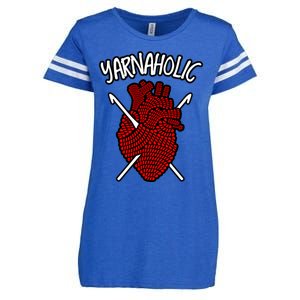 Yarnaholic Crocheting Lover Crochet Yarn Anatomical Heart Gift Enza Ladies Jersey Football T-Shirt