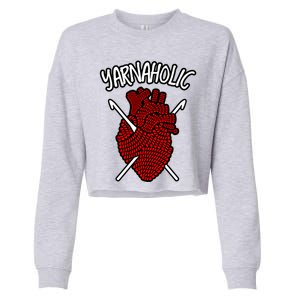 Yarnaholic Crocheting Lover Crochet Yarn Anatomical Heart Gift Cropped Pullover Crew