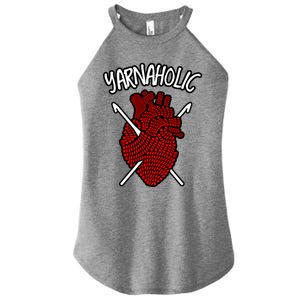 Yarnaholic Crocheting Lover Crochet Yarn Anatomical Heart Gift Women's Perfect Tri Rocker Tank