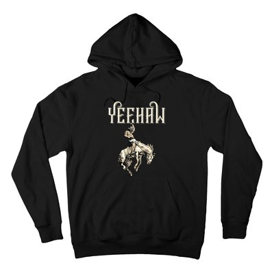 Yeehaw Cow Lover Rodeo Western Horse Rider Hoodie