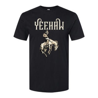 Yeehaw Cow Lover Rodeo Western Horse Rider Softstyle CVC T-Shirt