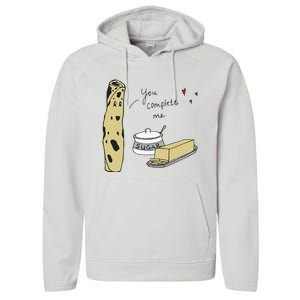 You Complete Me Lefse Sugar Butter Minnesota Performance Fleece Hoodie