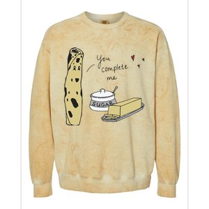 You Complete Me Lefse Sugar Butter Minnesota Colorblast Crewneck Sweatshirt