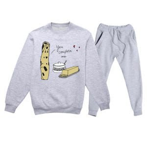 You Complete Me Lefse Sugar Butter Minnesota Premium Crewneck Sweatsuit Set