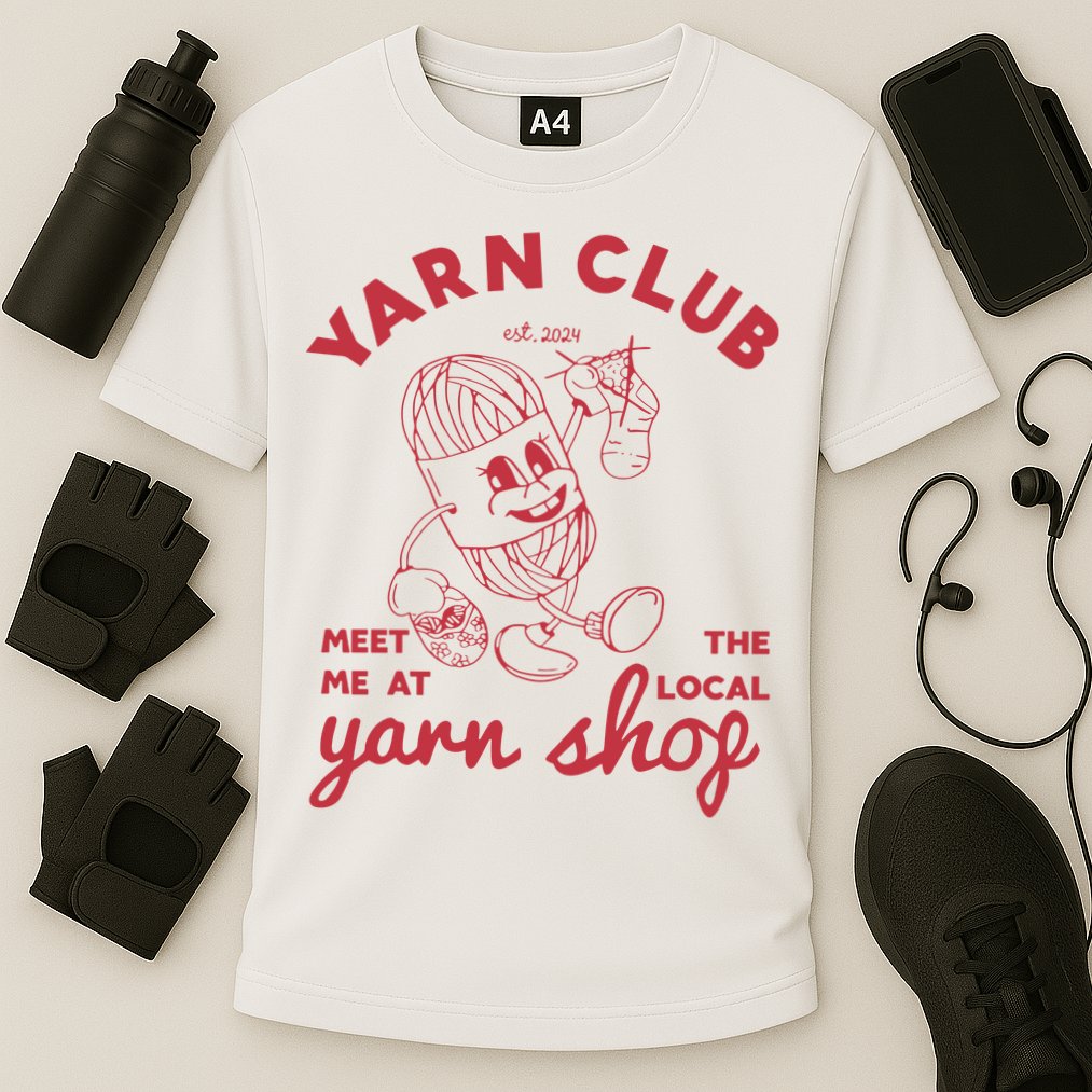 Yarn Club Meet Me At The Local Yarn Cooling Performance Crew T-Shirt