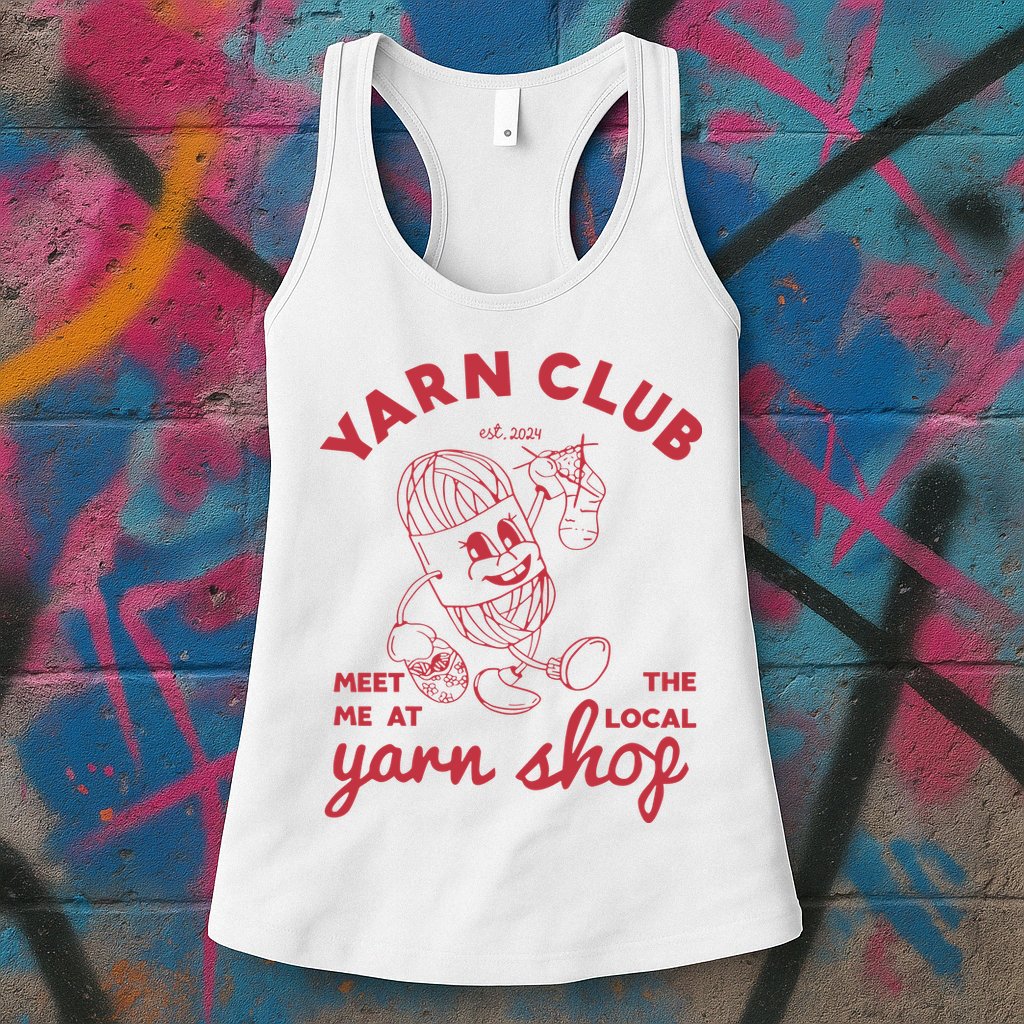Yarn Club Meet Me At The Local Yarn Womens Tank Top