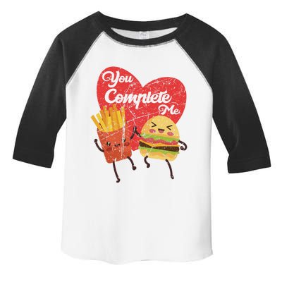 You Complete Me Food Valentine Day Hamburger Fries Matching Gift Toddler Fine Jersey T-Shirt