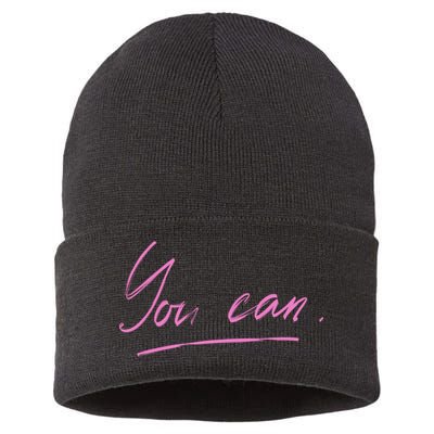 You Can Motivational Quote Sustainable Knit Beanie