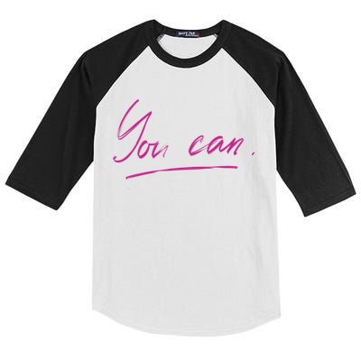You Can Motivational Quote Kids Colorblock Raglan Jersey
