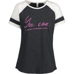 You Can Motivational Quote Enza Ladies Jersey Colorblock Tee