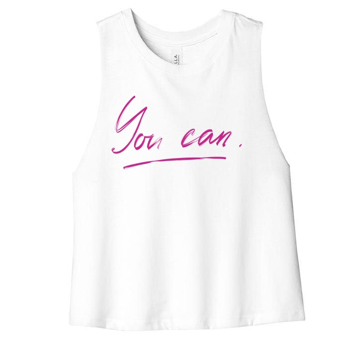 You Can Motivational Quote Women's Racerback Cropped Tank