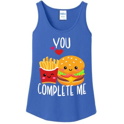 You Complete Me Cute Kawaii Burger And Fries Valentine Couple Gift Ladies Essential Tank