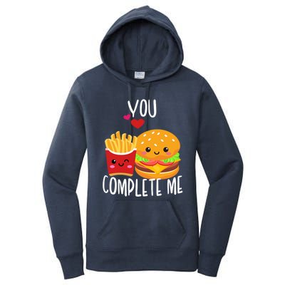 You Complete Me Cute Kawaii Burger And Fries Valentine Couple Gift Women's Pullover Hoodie