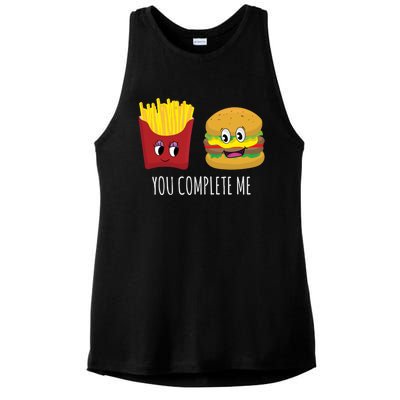 You Complete Me Funny Burger And Fries Valentines Day Cute Gift Ladies PosiCharge Tri-Blend Wicking Tank