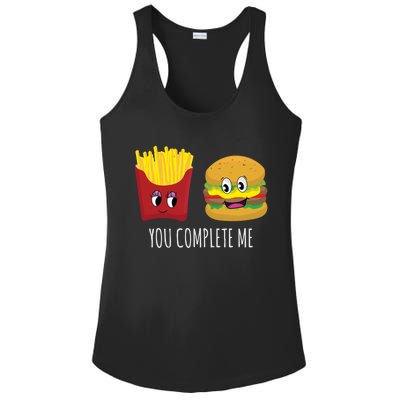 You Complete Me Funny Burger And Fries Valentines Day Cute Gift Ladies PosiCharge Competitor Racerback Tank