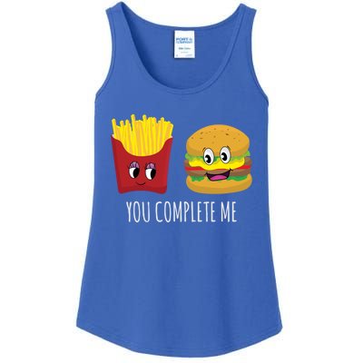 You Complete Me Funny Burger And Fries Valentines Day Cute Gift Ladies Essential Tank