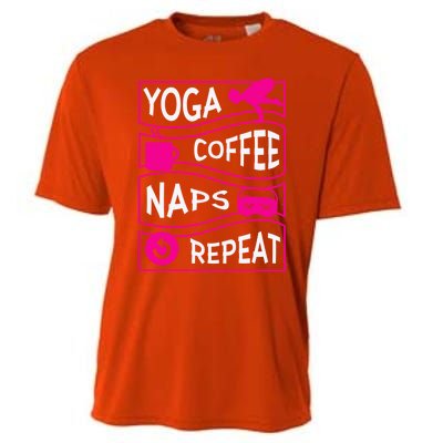 Yoga Coffee Naps Repeat Gift Cooling Performance Crew T-Shirt