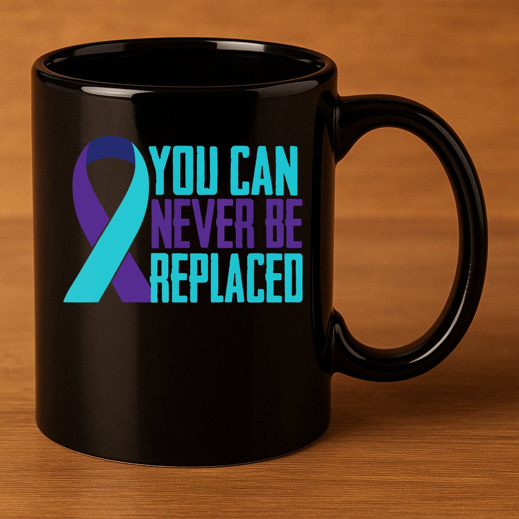 You Can Never Be Replaced Suicide Awareness 11oz C Handle Ceramic Mug