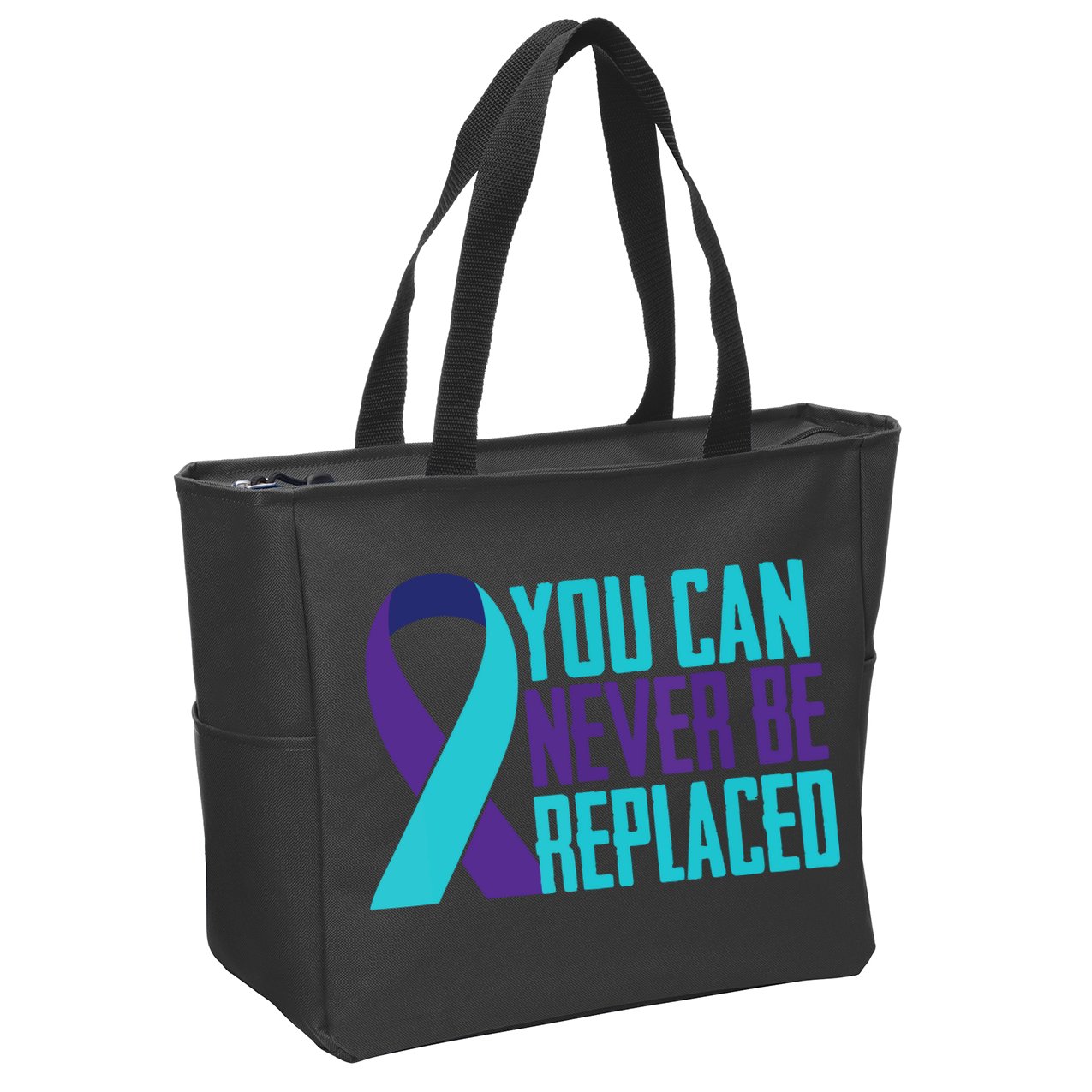 You Can Never Be Replaced Suicide Awareness Zip Tote Bag
