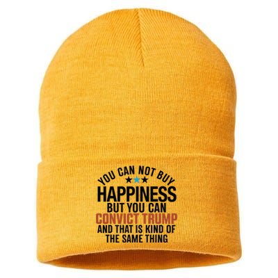 You Can Not Buy Happiness But You Can Convict Trump Sustainable Knit Beanie