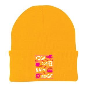 Yoga Coffee Naps Repeat Gift Knit Cap Winter Beanie