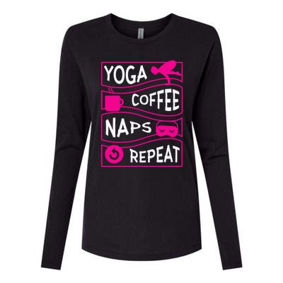 Yoga Coffee Naps Repeat Gift Womens Cotton Relaxed Long Sleeve T-Shirt