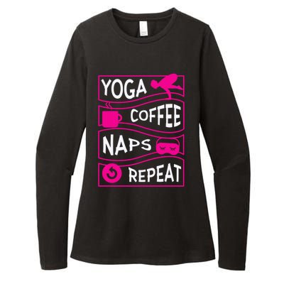 Yoga Coffee Naps Repeat Gift Womens CVC Long Sleeve Shirt