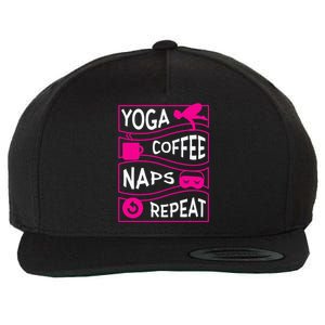 Yoga Coffee Naps Repeat Gift Wool Snapback Cap