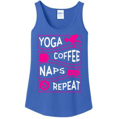 Yoga Coffee Naps Repeat Gift Ladies Essential Tank