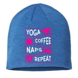 Yoga Coffee Naps Repeat Gift Sustainable Beanie