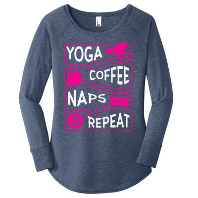 Yoga Coffee Naps Repeat Gift Women's Perfect Tri Tunic Long Sleeve Shirt