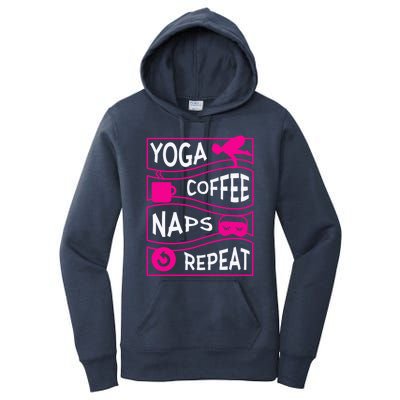 Yoga Coffee Naps Repeat Gift Women's Pullover Hoodie