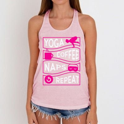 Yoga Coffee Naps Repeat Gift Women's Knotted Racerback Tank