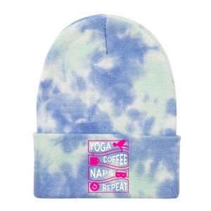 Yoga Coffee Naps Repeat Gift Tie Dye 12in Knit Beanie