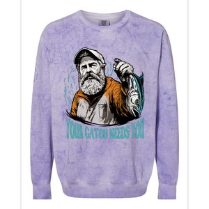 Your Catch Needs You Fishing Colorblast Crewneck Sweatshirt