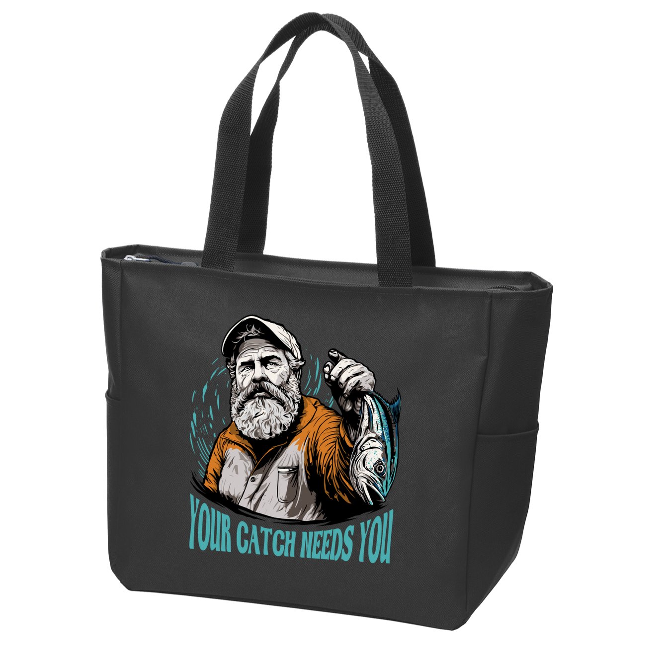 Your Catch Needs You Fishing Zip Tote Bag