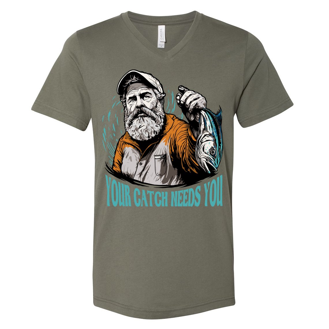 Your Catch Needs You Fishing V-Neck T-Shirt