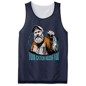 Your Catch Needs You Fishing Mesh Reversible Basketball Jersey Tank