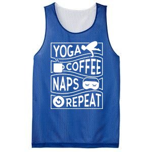 Yoga Coffee Naps Repeat Cute Gift Mesh Reversible Basketball Jersey Tank